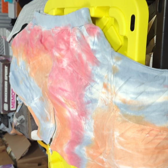 PINK BY VICTORIA'S SECRET TIE DYE CROPPED HOODIE SZ LG - Picture 9 of 9